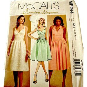 McCalls MP244 Evening Dress Size 4-12 Sewing Pattern Formal Cocktail Elegance Un